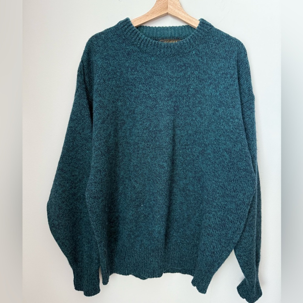Vintage Eddie Bauer Men's Dark Teal Crewneck Sweater Size XL